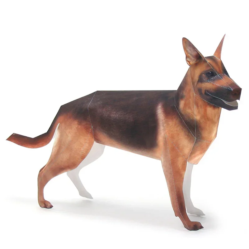 Kids Toys Dog - Model Origami Owczarka Niemieckiego, Realistyczne Zwierzę,