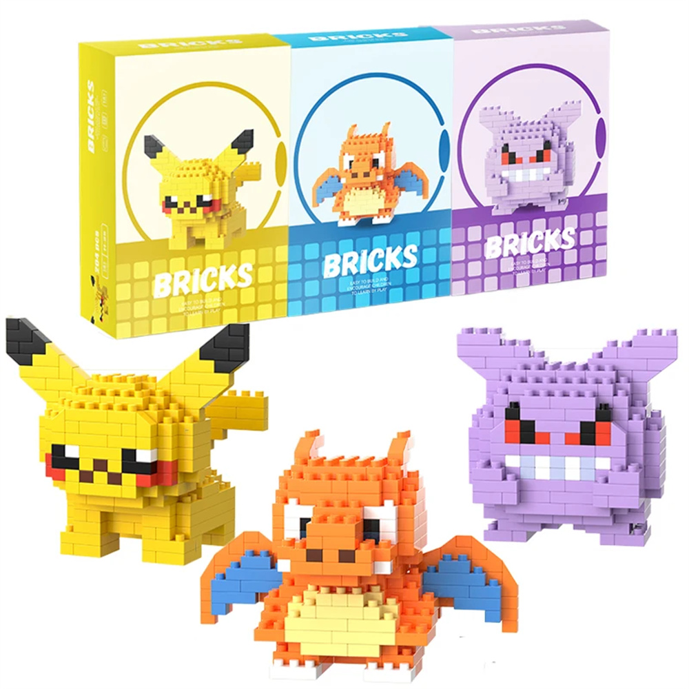 Kids Toys Lego - Klocki Mikro Pokemon Pikachu Dragonite Gengar