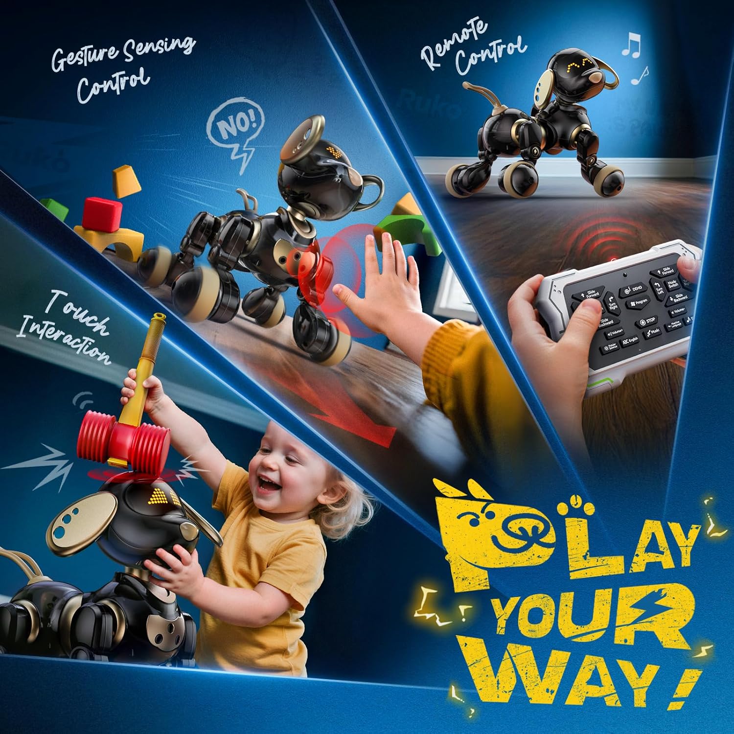 Kid Toys And More - Inteligentny robot-psykusz 2.4G AI, interaktywny szczeniak,