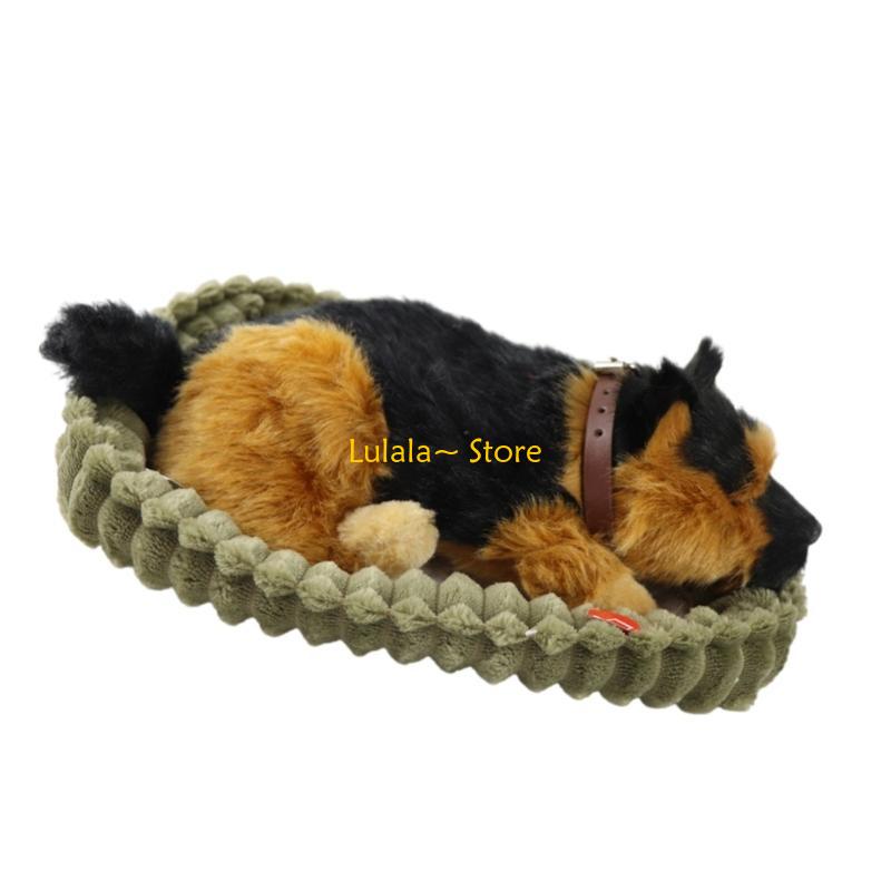 Kids Toys Dog - Y4QA realistyczny pies śpiący pluszowy ozdoba